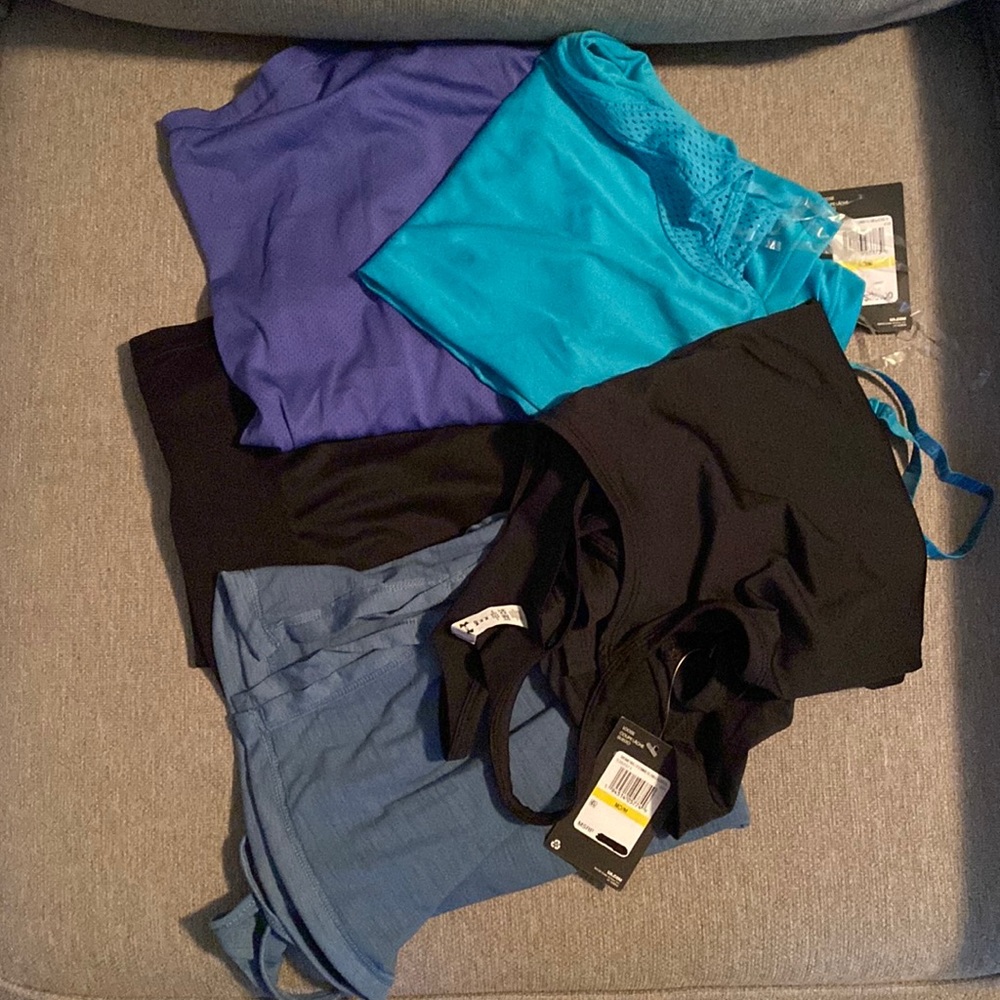 Bundle of 5 workout tank tops size medium, two NWT